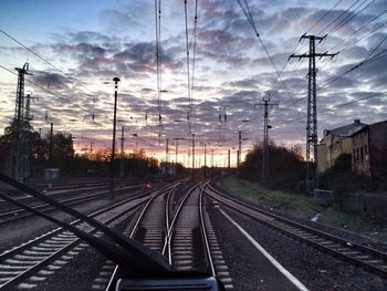 Railroad track at sunset