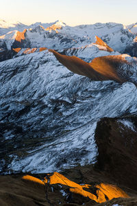 Scenic view of snowcapped mountains