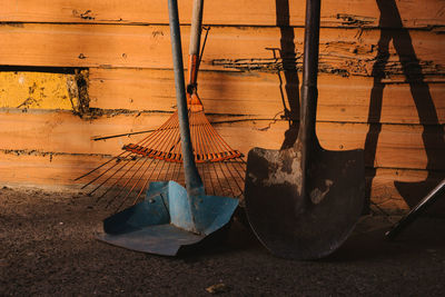 View of old wooden wall