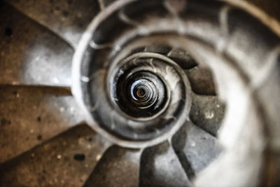 High angle view of spiral metal