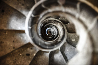 High angle view of spiral staircase