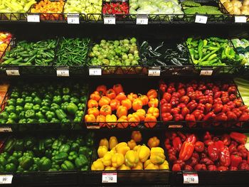 Variety of fruits for sale in shop