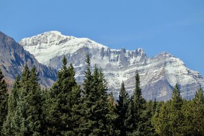 Scenic view of mountains against clear sky