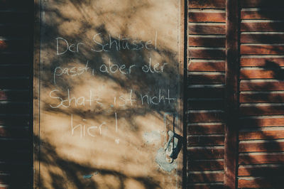 Close-up of old abandoned building