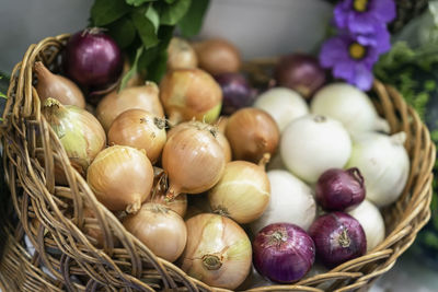 Close-up of fruits in basket