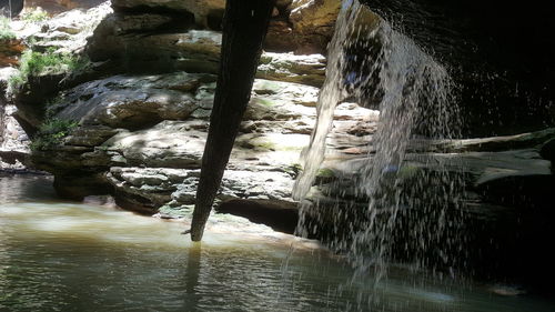 Scenic view of river amidst rock formation