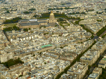 High angle view of city buildings