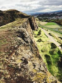 Scenic view of land against sky