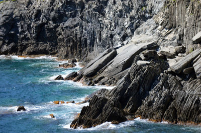 Scenic view of sea and rocks