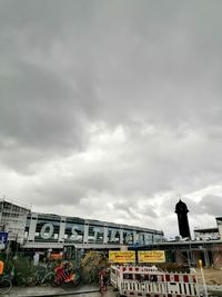 Low angle view of train against sky