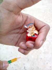 Close-up of cropped hand