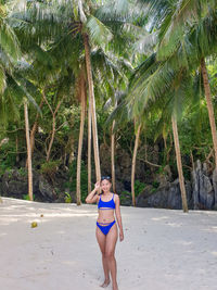 Full length of woman on beach