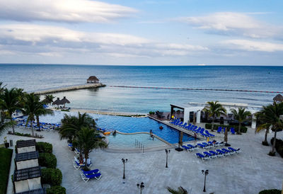 High angle view of beach