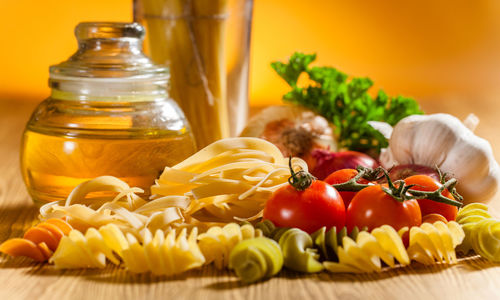 Close-up of fruits on table