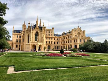 Lawn in front of building