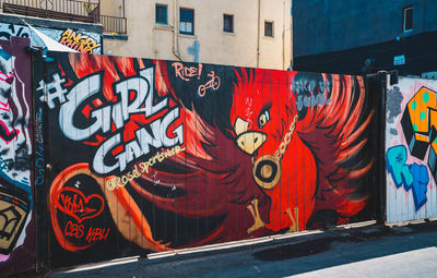 Graffiti on wall of building