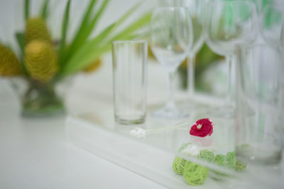 Close-up of food on table