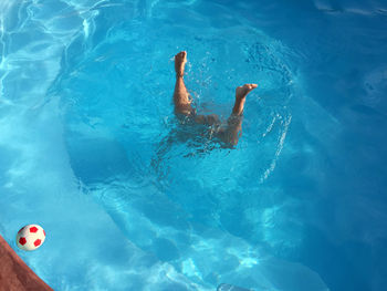 Low section of girl swimming in pool