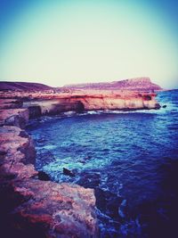 Rock formations in sea