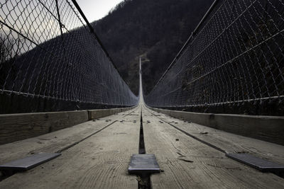 View of footbridge through bridge