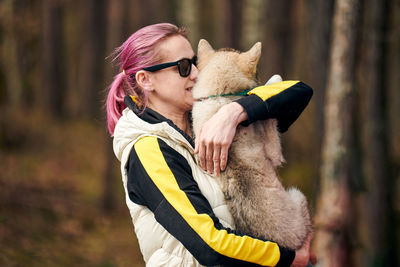 Young woman with dog