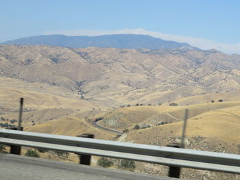 Scenic view of mountains against clear sky