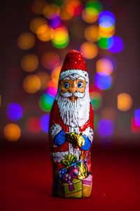 Close-up of christmas decorations on table