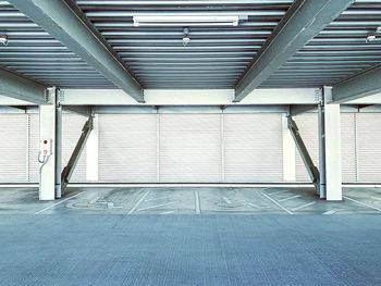 Interior of empty parking lot