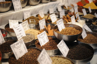 Variety of food for sale in market