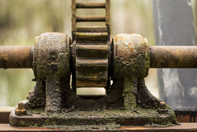 Close-up of rusty machine part