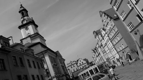 Low angle view of buildings in city