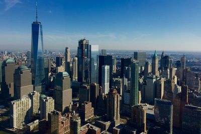 High angle view of skyscrapers