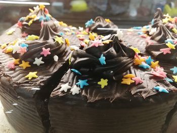 Close-up of multi colored cake