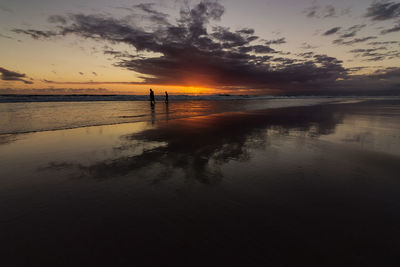 Scenic view of sea against sky at sunset