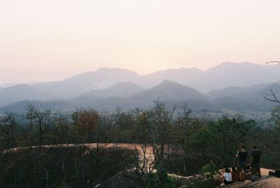 Scenic view of mountains against clear sky