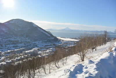 Sunny mountain landscape in kamchatka