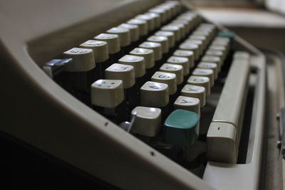 Close-up of typewriter