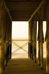 View of pier over sea against sky