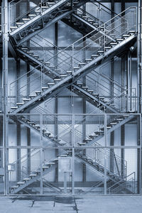 Full frame shot of metal staircase in industry