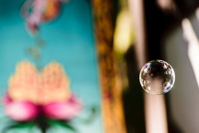 Close-up of bubbles in water