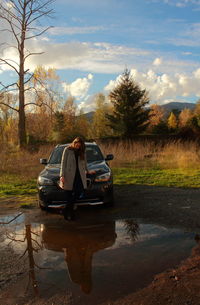 View of car on road against sky