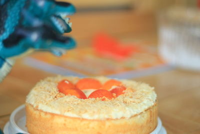 Close-up of cake in plate