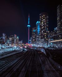 Illuminated city at night