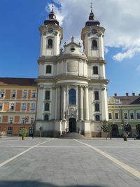 Facade of historic building against sky