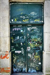 Close-up of graffiti on wall