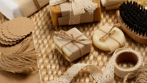 Close-up of christmas presents