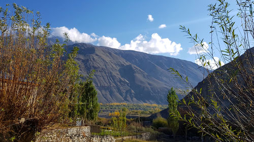 Scenic view of mountains against sky