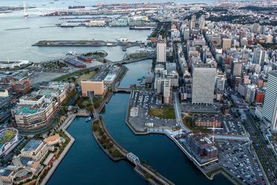 Aerial view of minato mirai