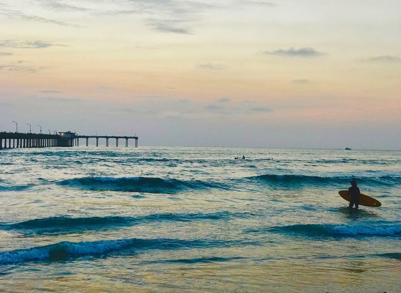 SCENIC VIEW OF SEA AGAINST SKY AT SUNSET