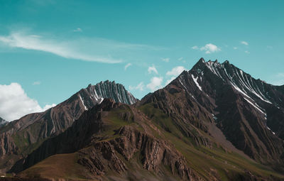 Panoramic view of mountains against sky